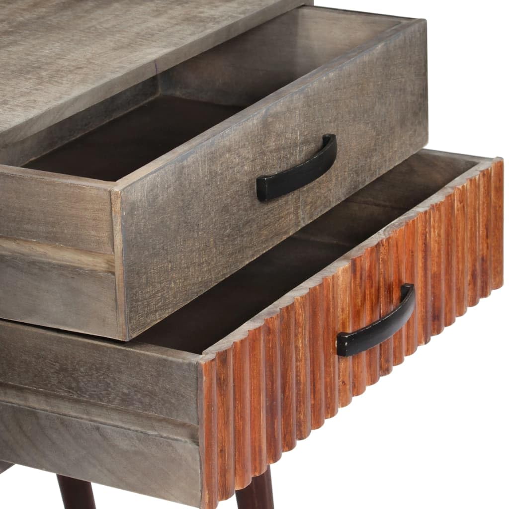 Mesa consola clásica de madera maciza de mango con 2 puertas y 2 cajones, mesa estable y patas robustas para un interior elegante y un almacenamiento práctico