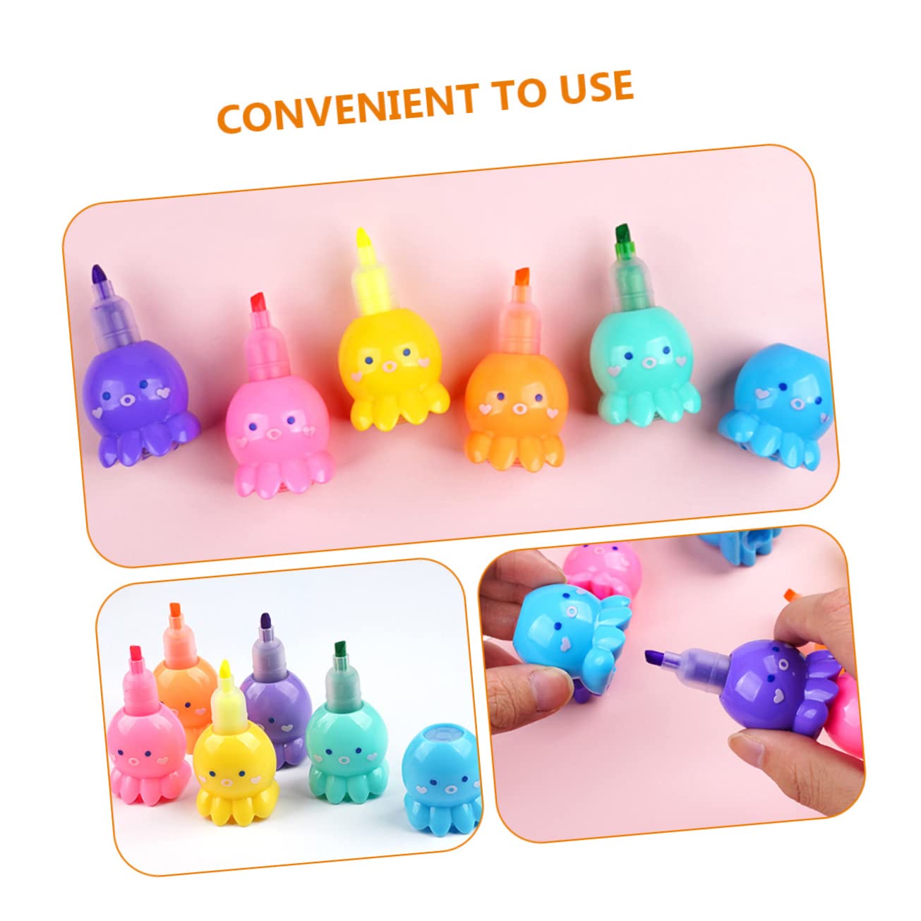 Happyyami Rotuladores Fluorescentes Plástico Liviano con Diseño de Octópodo Escritura Suave 18 Piezas para Estudiantes Ideales para Tarjetas DIY y Escuela