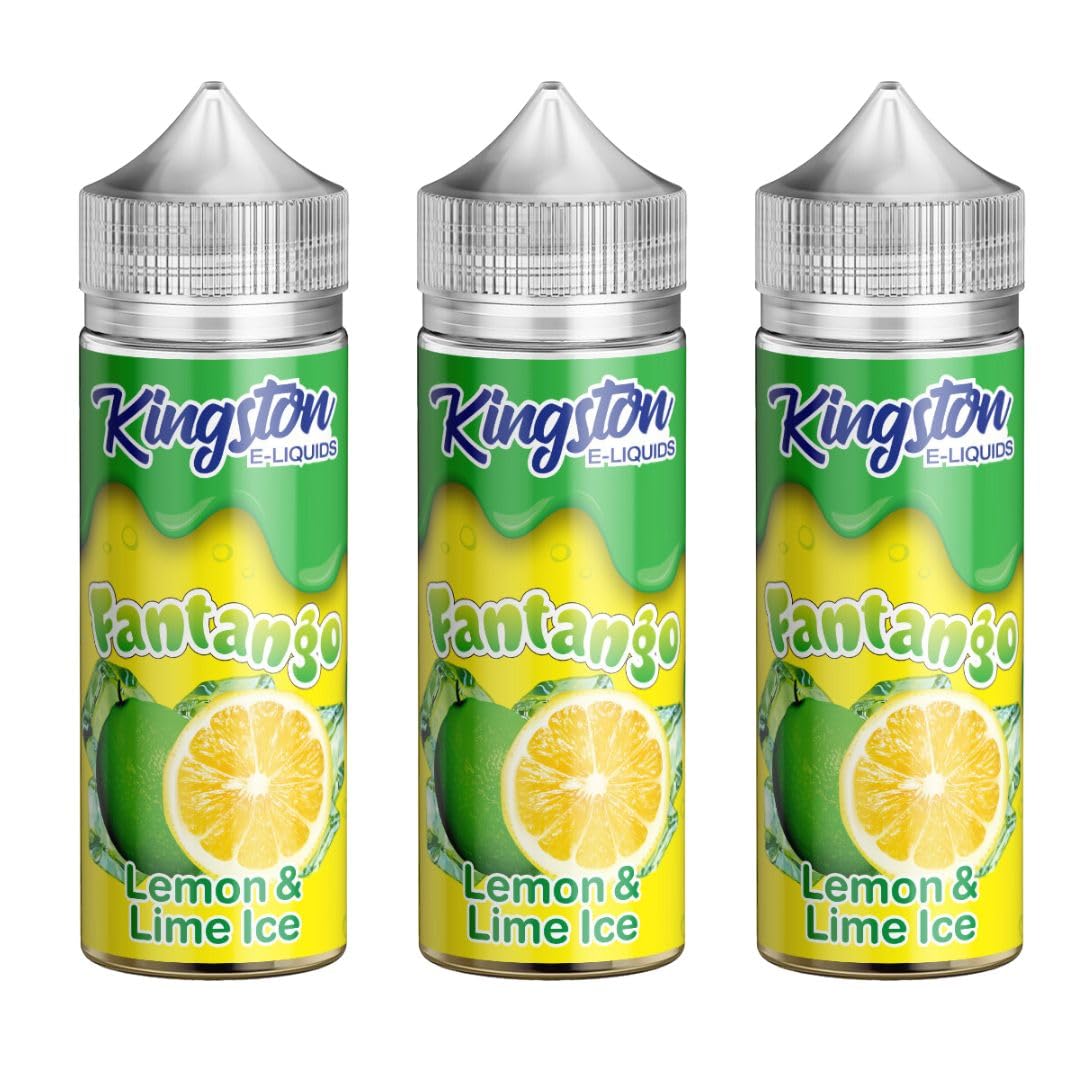 KINGSTON E LIQUIDS - FANTANGO ICE LEMON LIME 3 X 120ml Shortfill Premium Liquid 70/30 No Nicotine