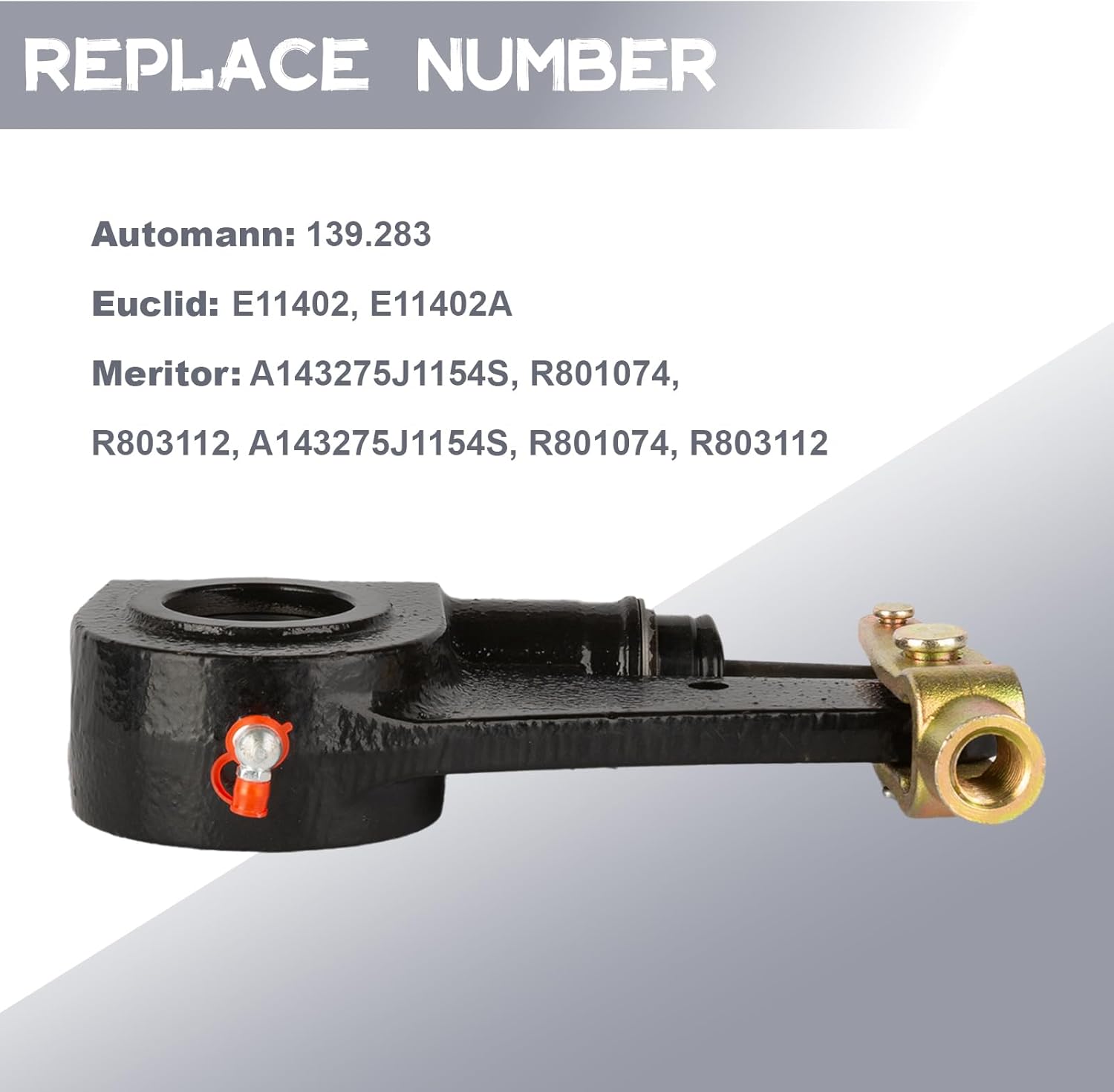 R801074 Automatic Slack Adjuster 1.5" Diameter, 28 Spline Teeth 6" Lever with Clevis Replaces Meritor R801074 801074 R803112 803112