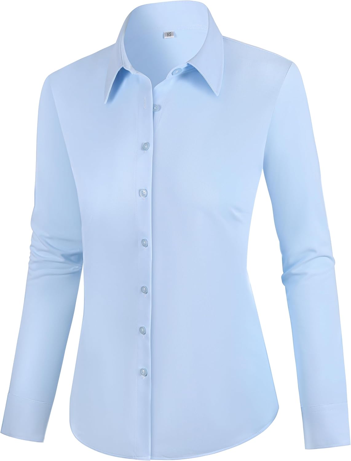 Button Down Shirts for Women Long Sleeve Blouse Regular Fit Work Office Tops Business Casual Attire - Image 2