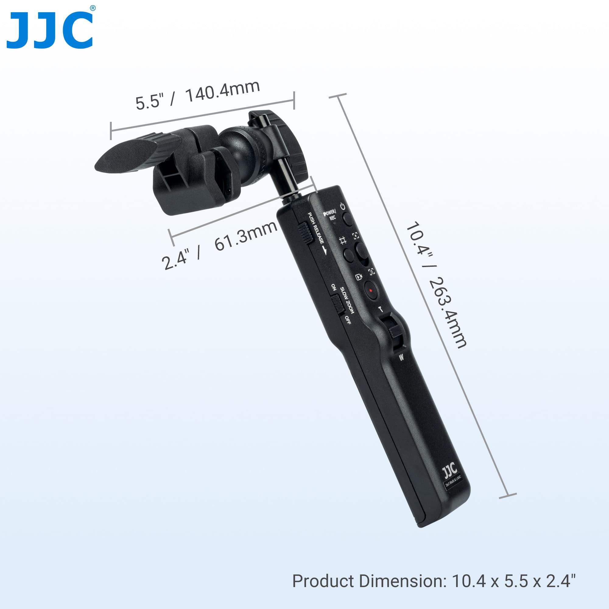 JJC Caméra Trépied Télécommande pour Sony FDR-AX53 HDR-CX405 A9III etc, Poignée de Trépied Universelle pour Multi/Lanc Caméra/Caméscope