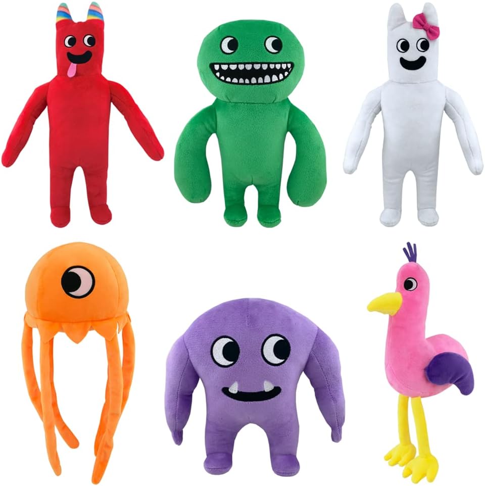 ADILAIDUN Garten of Banban Plush,2023 Horror Game Garten of Banban Jumbo Josh Plush Toys,Garten of Banban Plush Toy Doll for Kids Friends Birthday Gifts (Green-6pcs), 9.8 inches