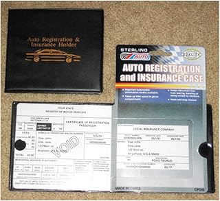 Auto Car Truck Registration Insurance Document Holder Wallet Black Case Id Card