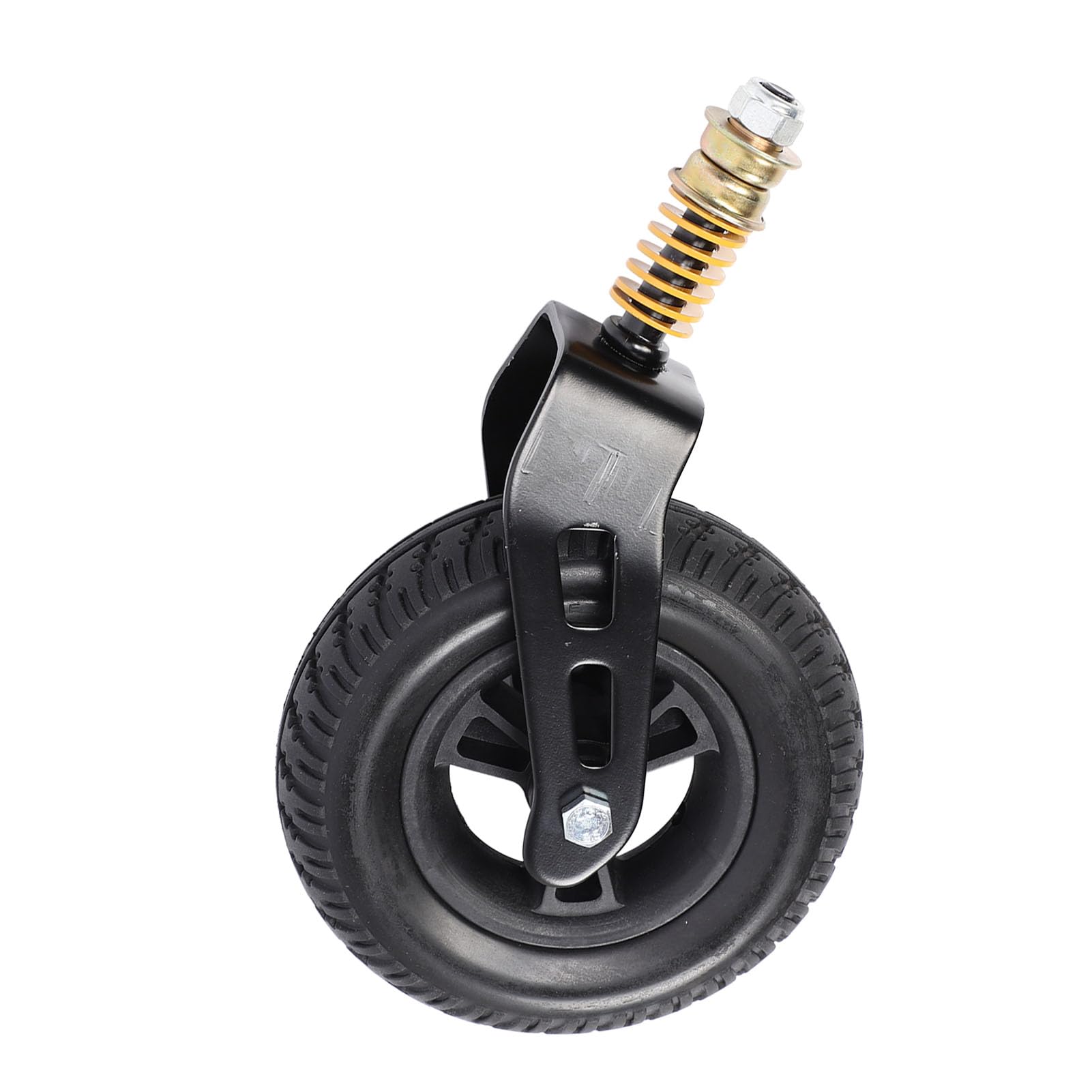 7 Inch Front Wheelchair Wheel with Shock Absorption Spring, 360 Degree Solid Wheelchair Front Caster Universal Wheel Replacement PU Wheel Hub Rollator Wheel