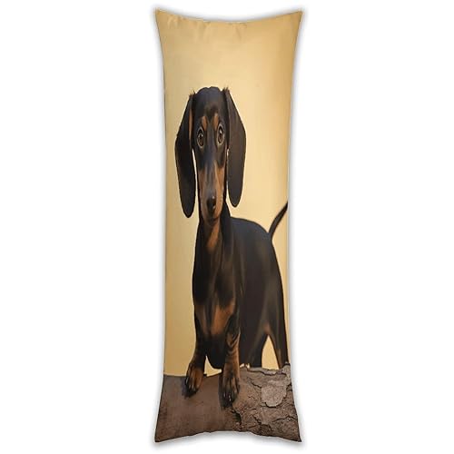 A Cute Dachshund Pillow Case Decorative Long Pillowcase Soft Pillow