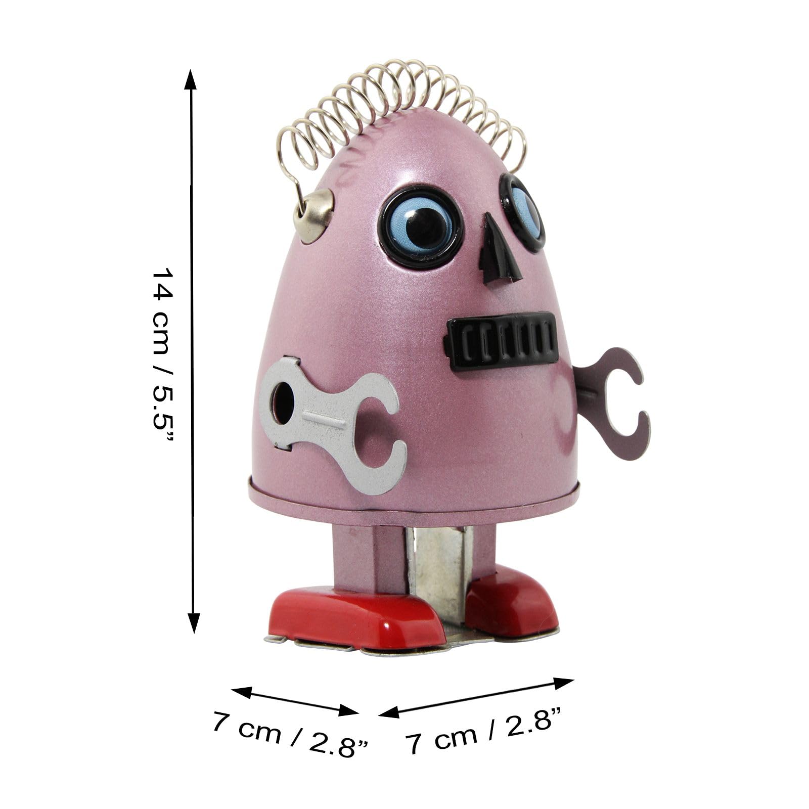 Freak Scene Robot Giocattolo - Robot Uovo - Rosso - Bordeaux - Robot di Latta - Giocattoli da Collezione