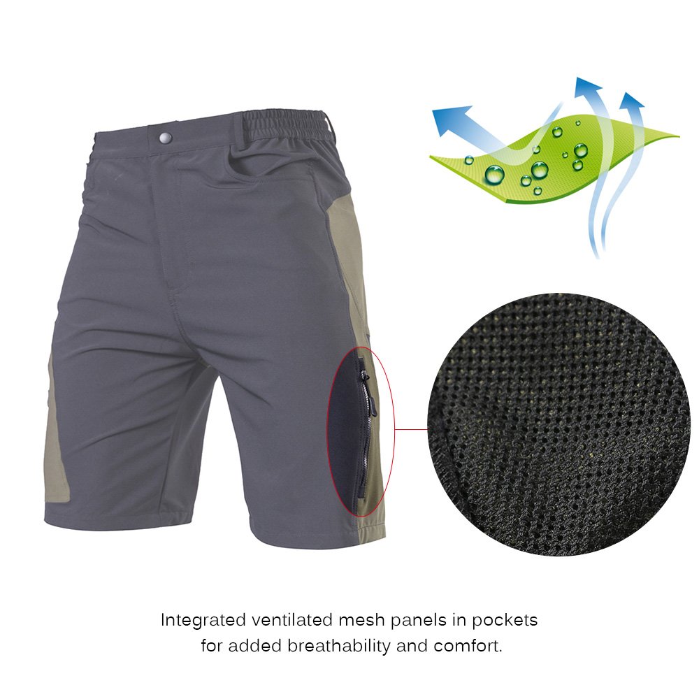 TOMSHOO Pantaloncini MTB Uomo, Pantaloncini Ciclismo Biciclette, Bici MTB Pantaloni Traspirante Shorts per Ciclismo da Corsa All'aperto