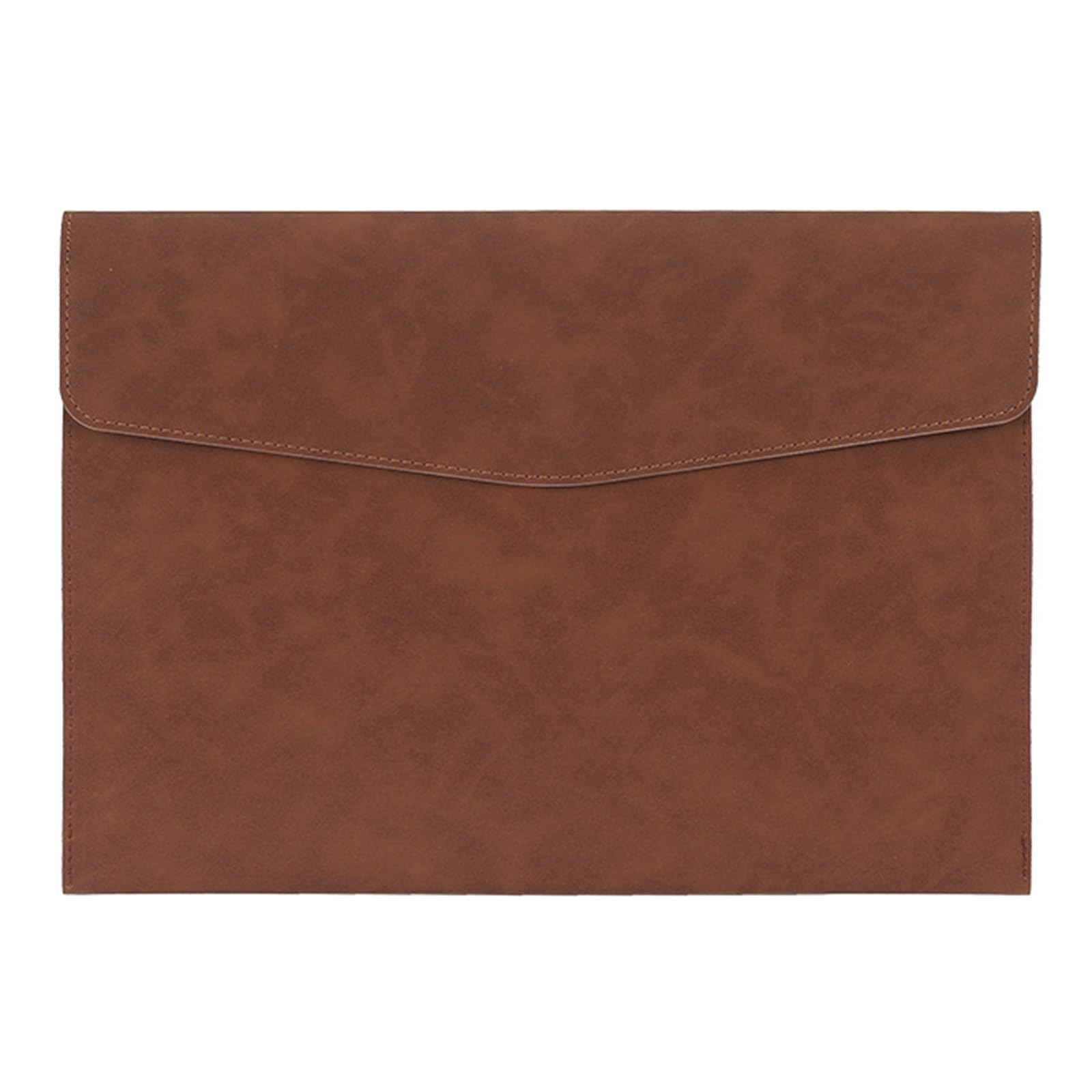 Aitoubil PU Leather Document File Folder,Thin A4 Folder Envelope File Organizer Storage Bag, Receipt Contract Case with Magnetic Closure (Brown)