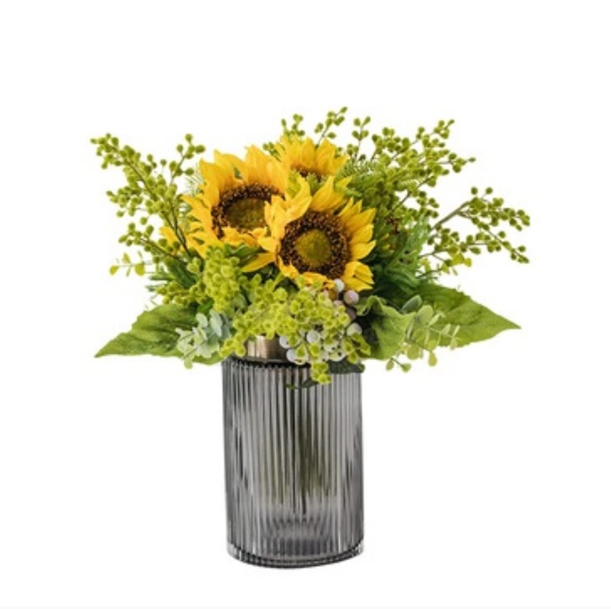 DFGHNBVC Artificial Flowers Beautifully Artificial Flowers Fake Sunflower Silk Flower Bouquet Vase Set Home Decoration Faux Flowers.Onecolor-45Cm