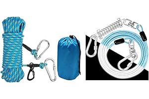 Jenico 15FT Reflective Dog Tie Out Cable and Trolley System