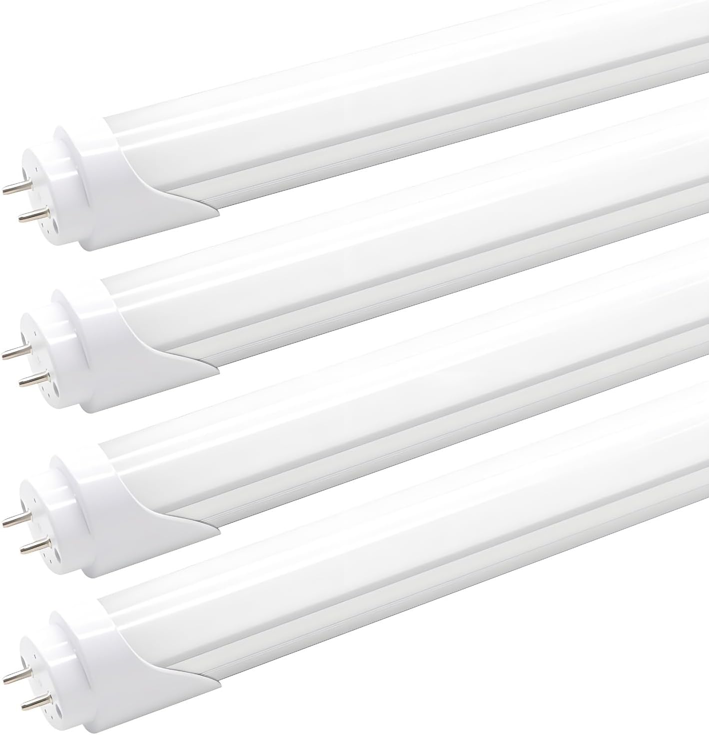 T8 T10 T12 2ft LED Light Tube - 8W 24 Inch Led Fluorescent Tube Replacement, 20W Equivalent, 1120 Lm, 6500K Cool White, Ballast Bypass, Two Pin G13 Base, Frosted Cover (Pack of 4)