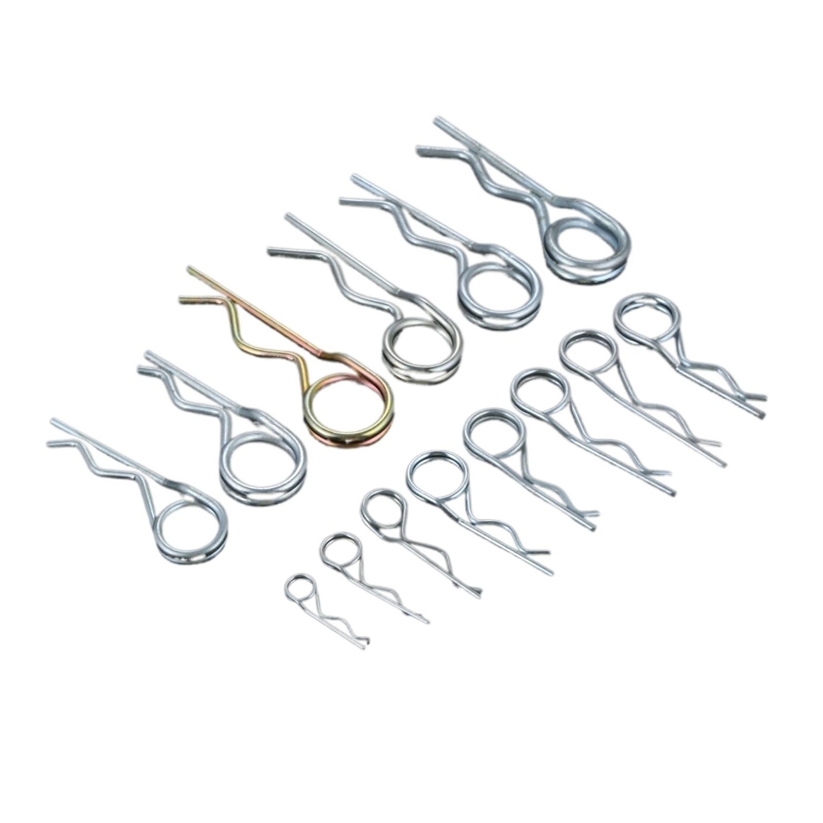 sworzeń rozcięty w kształcie litery R, 20-1 szt. podwójnych zawleczek pierścieniowych R-Clips sprężynowych(3x80mm 10pcs)