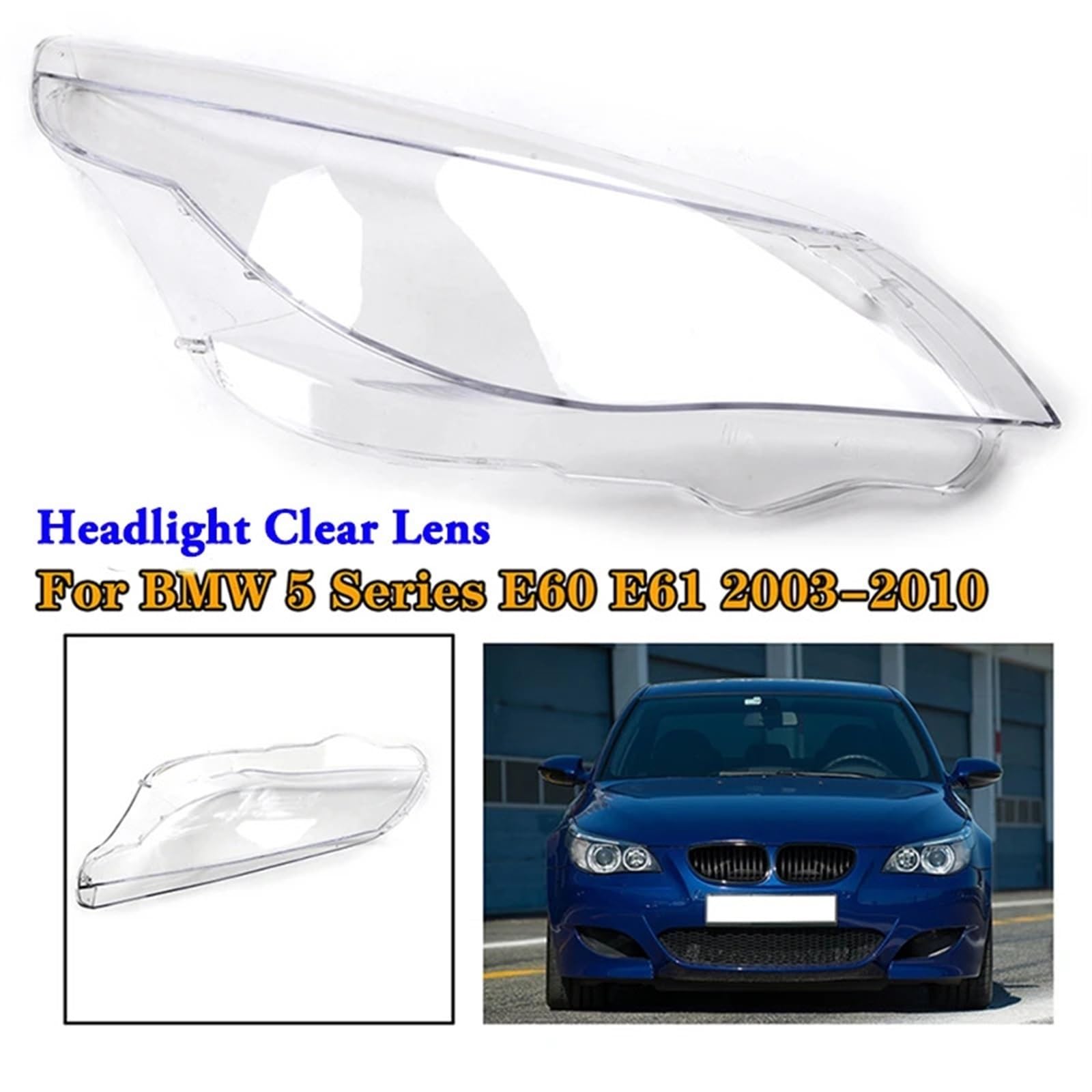Windzerdong Car Headlamp Shade Headlight Clear Lens Shell Cover Fit For bmws E60 E61 525I 530I 545I 550I 2003-2010 Car Accessories