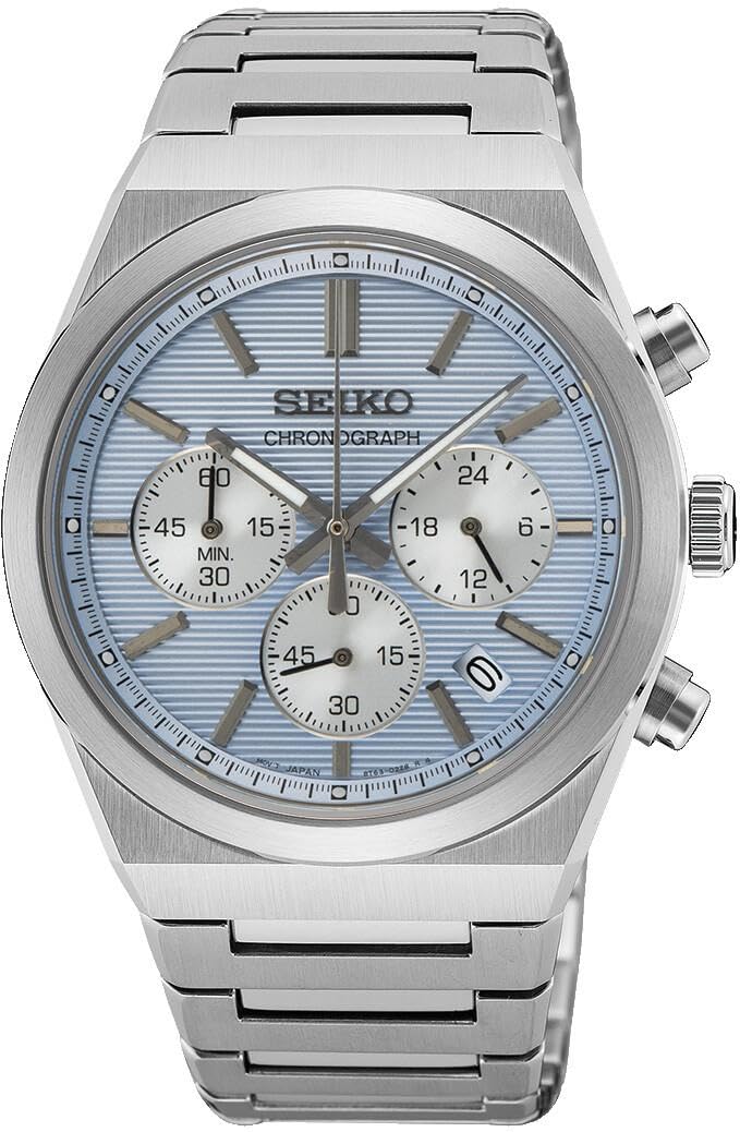 Seiko Męski zegarek analogowy z bransoletką ze stali nierdzewnej SSB459P1