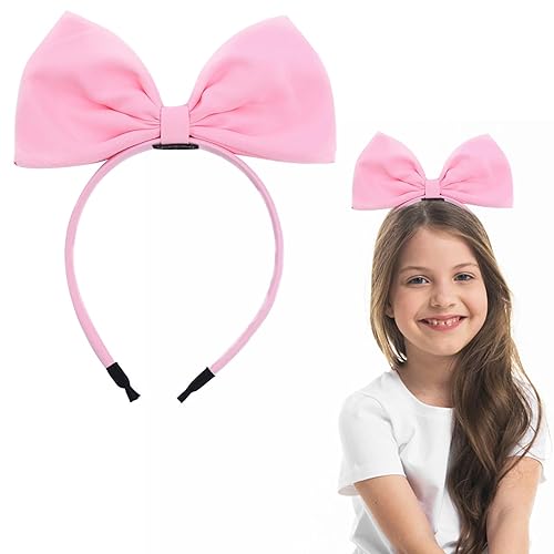 Diadema de lazo rosa para mujeres y niñas, bandas de pelo anudadas antideslizantes, diademas de lazo, accesorios para el cabello, accesorios para el