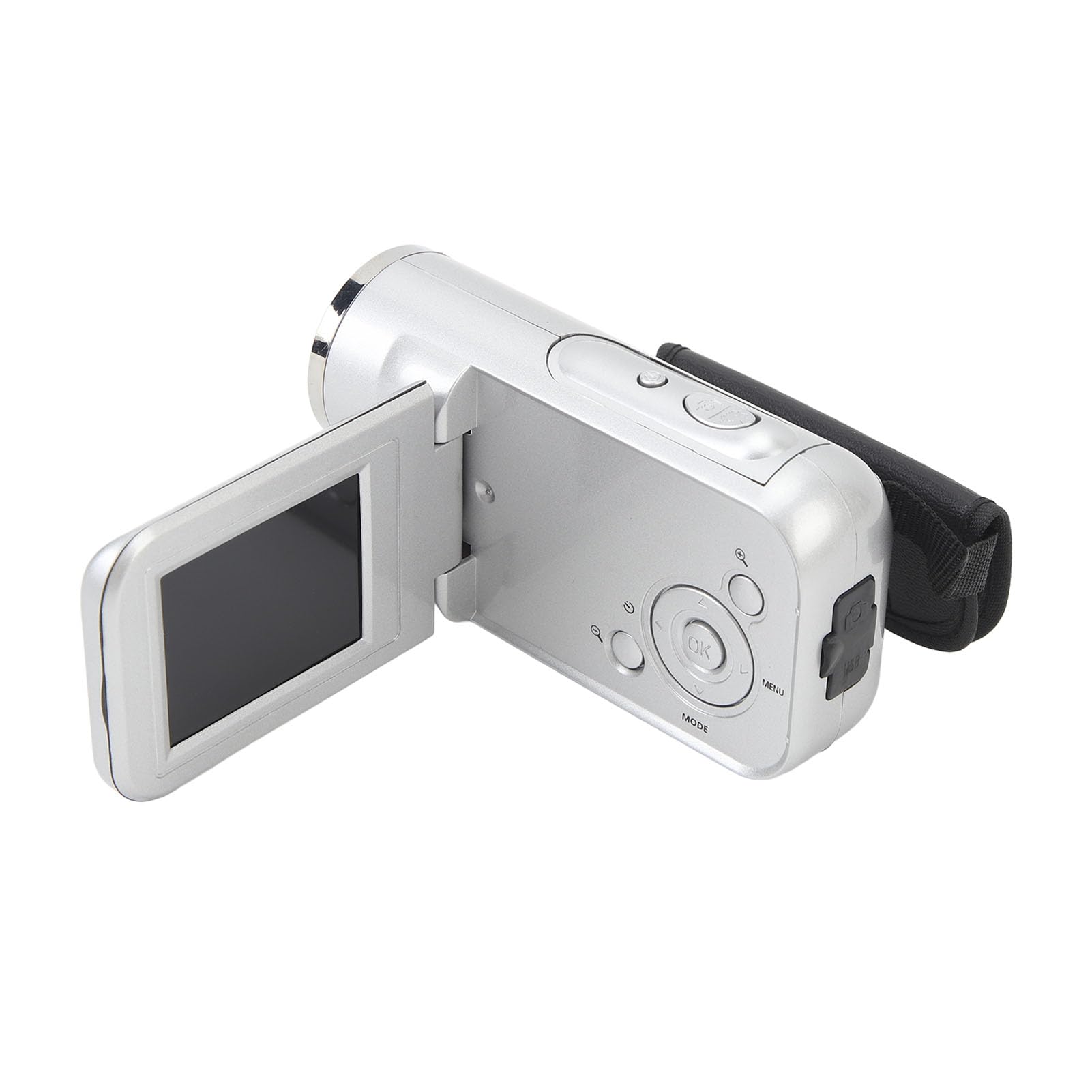 Videokamera Camcorder, 1080P HD 16 MP Kamera mit 2,0 Zoll Farb TFT Bildschirm, 16 fach Digitaler Zoom Vlogging Kamera für YouTube Partyreisen, Camcorder für Anfänger (SILVER)