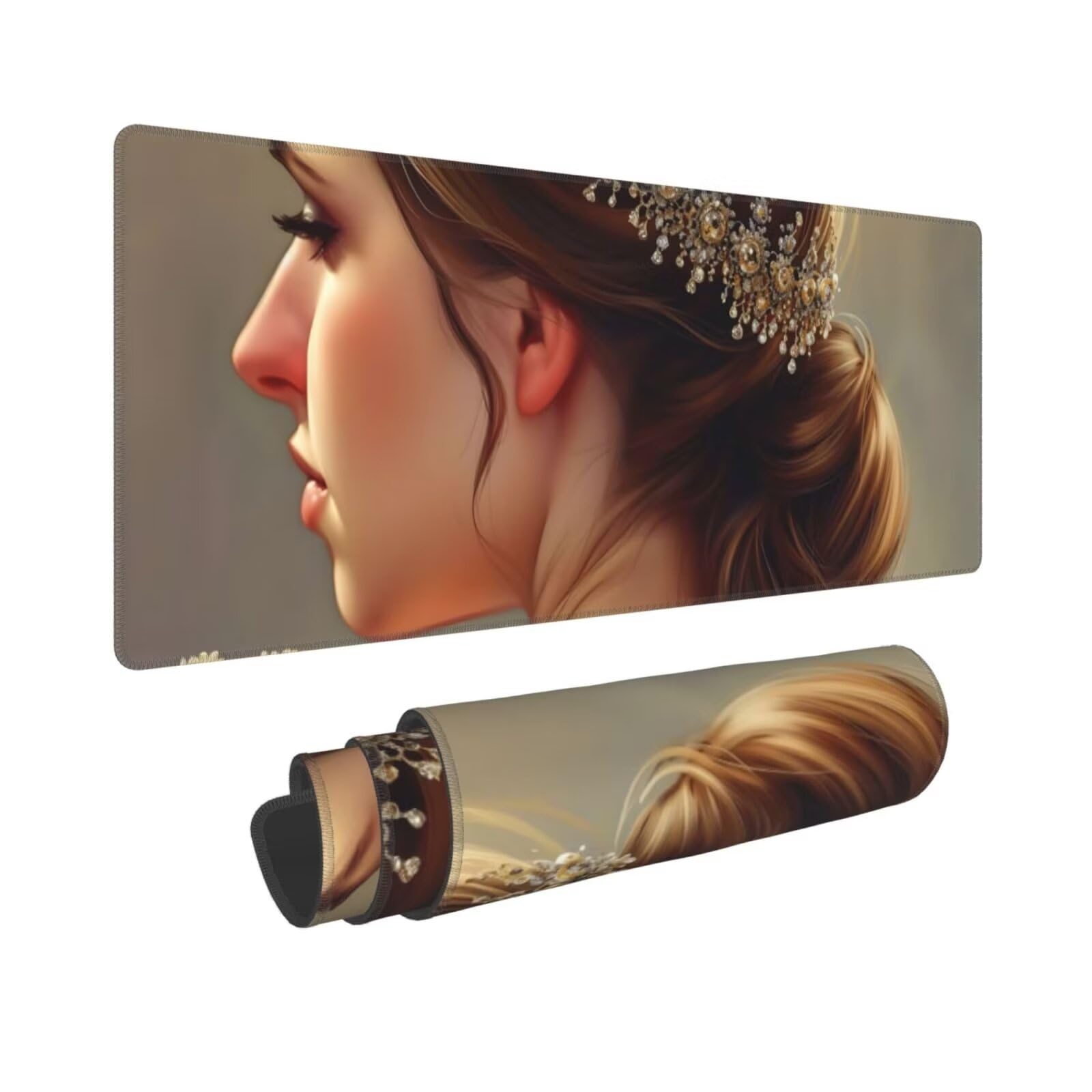 Tappetino Mouse, Tappetino Mouse Gaming Grande XXL 1500x800x3mm Tappetino Scrivania Mouse Pad, Base in Gomma Antiscivolo, Bordi Cuciti,Lavabile, Mousepad per Ufficio e Gaming (donna) R-547
