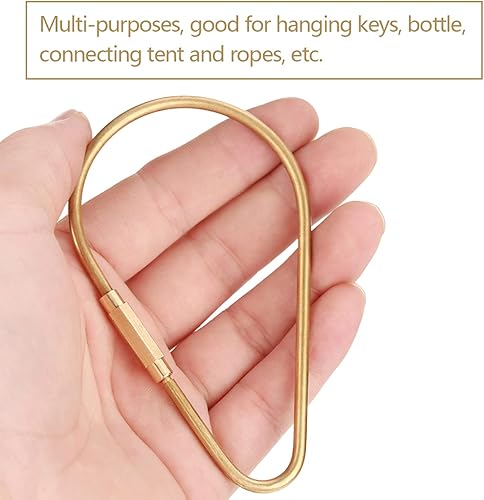 Miniatura 3 de Llavero de gancho, clips de anillos giratorios a granel, llavero de latón con cierre de tornillo de latón, mosquetón, clip, llavero, regalo (forma