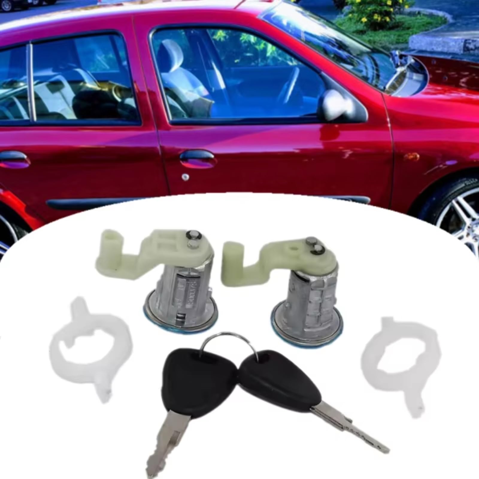 Bloccheto Accensione Compatibile Con Clio Per Scenic Per Master Cilindro Della Serratura Porta Coppia 7701472806 Due Chiavi Uguali Per Auto Accessori Per Ricambi