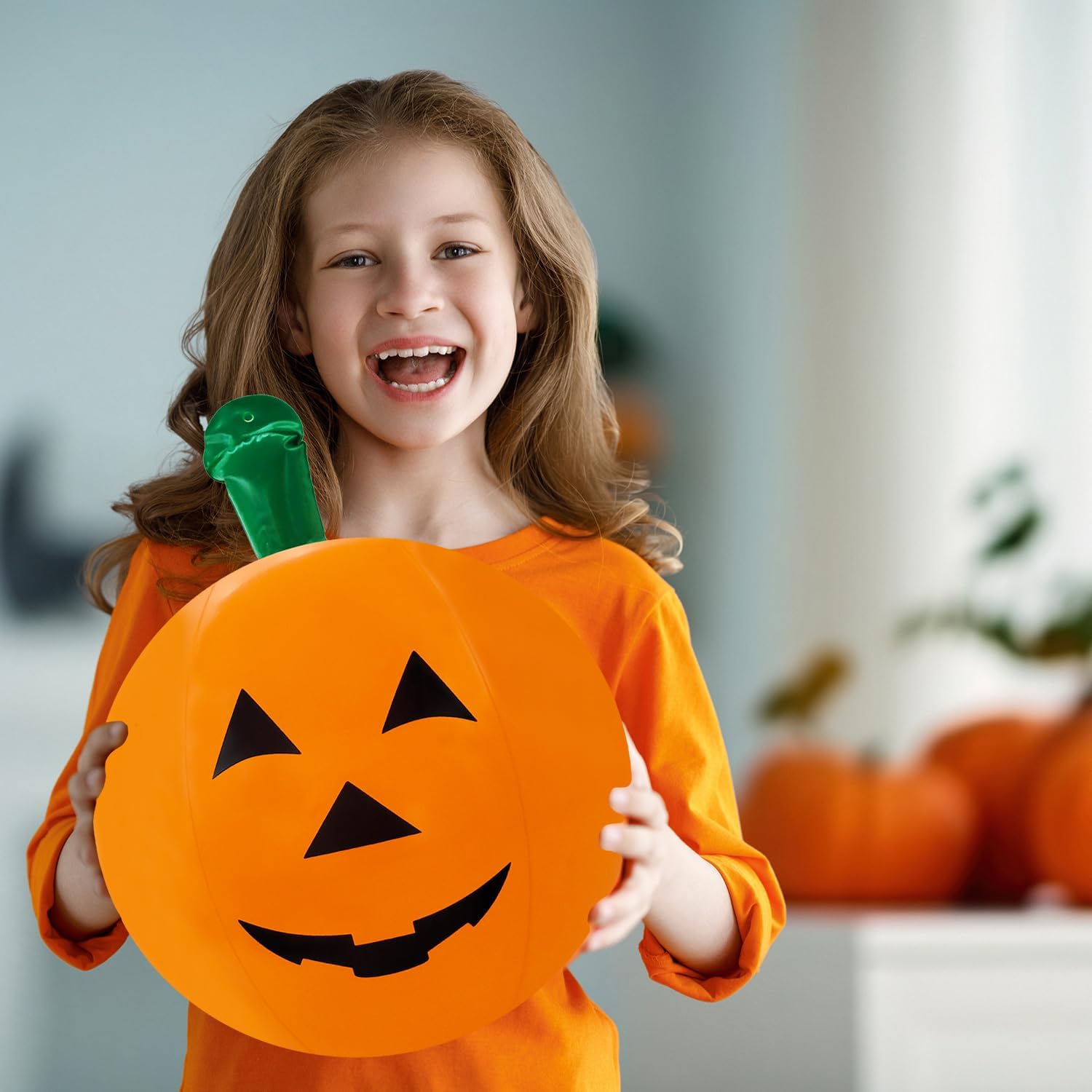 The Dreidel Company 6 Halloween Pumpkin Inflatable Decorations, 16 Tall 6-Pack Halloween Pumpkin Decor