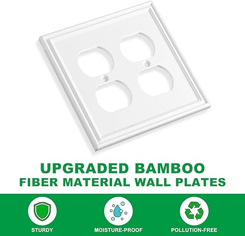 Miniatura 8 de Placa decorativa de pared moderna blanca para interruptor de luz, cubiertas de enchufes decorativos, placas de interruptor basculante, placas de