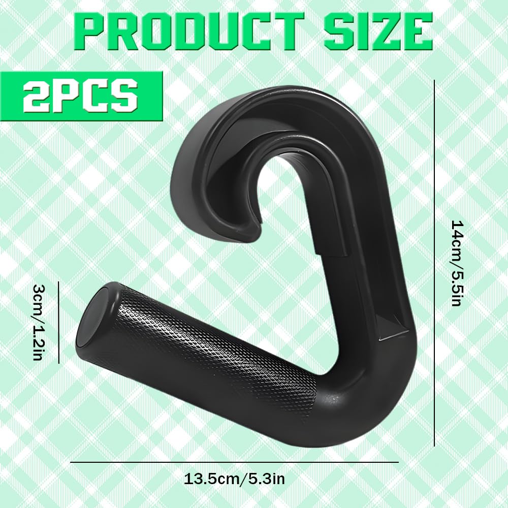 2 Maniglie Double D Fitness con Ganci a 90 Gradi, Maniglie Palestra, Impugnatura Neutra, Palestra Accessori in Nylon Composito, per Trazioni, Bilancieri e Fasce di Resistenza