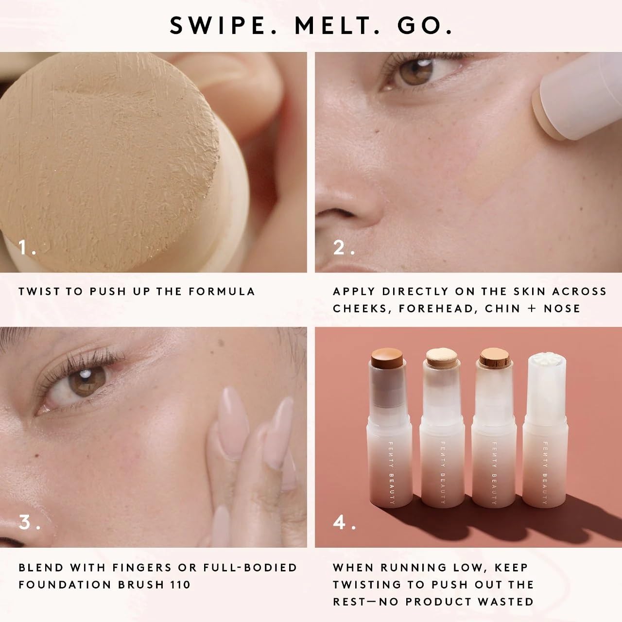 FENTY BEAUTY Eaze Drop Blur + Smooth Tint Stick Fond de teint Stick 02