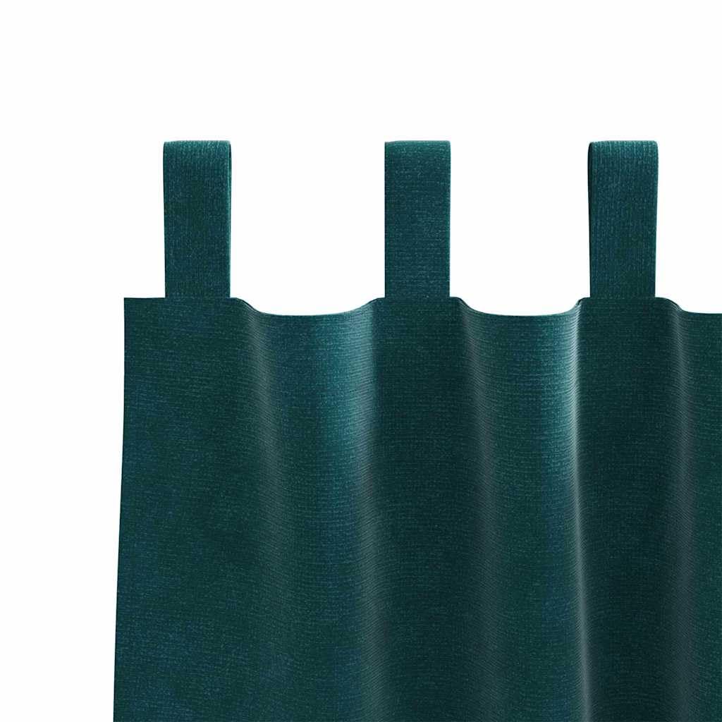 Cortinas opacas de terciopelo verde oscuro, 2 unidades, 140 x 225 cm, con trabillas de tela, protección solar, oscurecimiento para dormitorio, sala de estar, interior