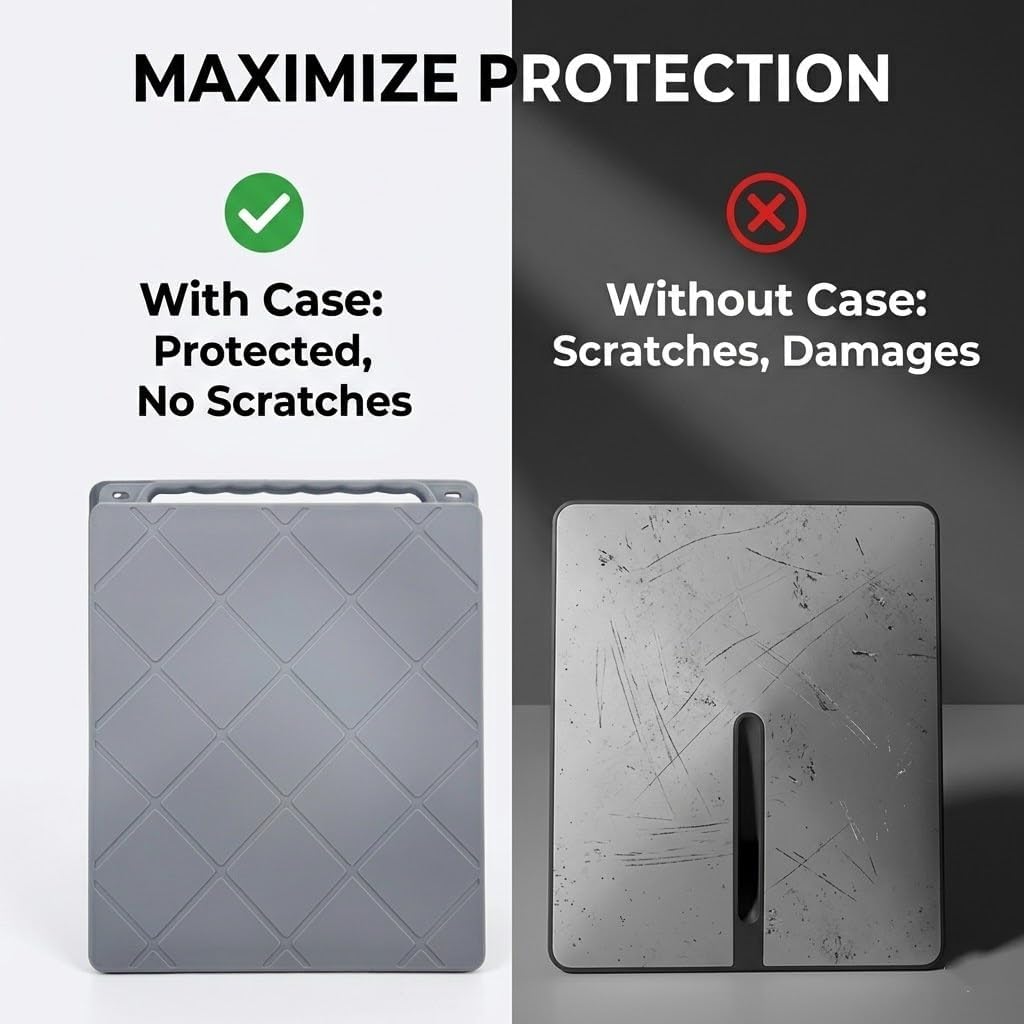 SUREMAX Protective Cover for Starlink Mini Silicone Case Compatible with Starlink Mini with Honeycomb Heat Dissipation, Integrated Carrying Handle for RV Travel Camping, Gray