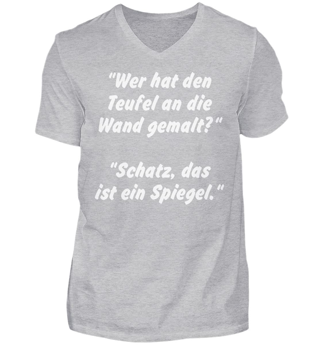Qui a mélangée Le Diable au Mur T-Shirt en V Homme Gris Cadeau Humour Large