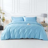 Vista 40 de SAPHREAS Juego de funda de edredón, 100% algodón extrasuave, tamaño individual, lavanda, 2 piezas, 1 funda de edredón de 68 x 90 pulgadas con Crema