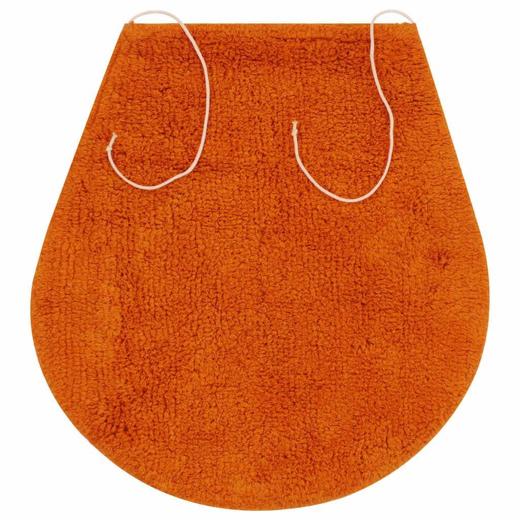 Set Tappeti Bagno 3 Pezzi Tessuto Arancio