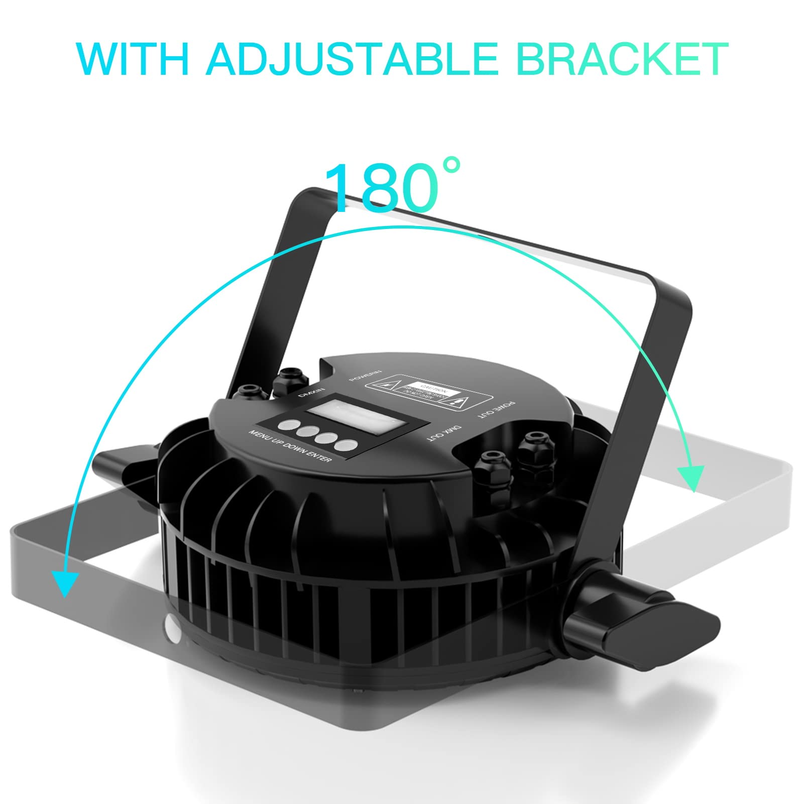 U`King 180W Par LED Impermeabile, RGBW Luce di Scena con 105cm cavo di alimentazione e cavo d- mx da 52cm, Luci del Palcoscenico supporto 4/8 CH, Utilizzare per all'aperto prato bar feste