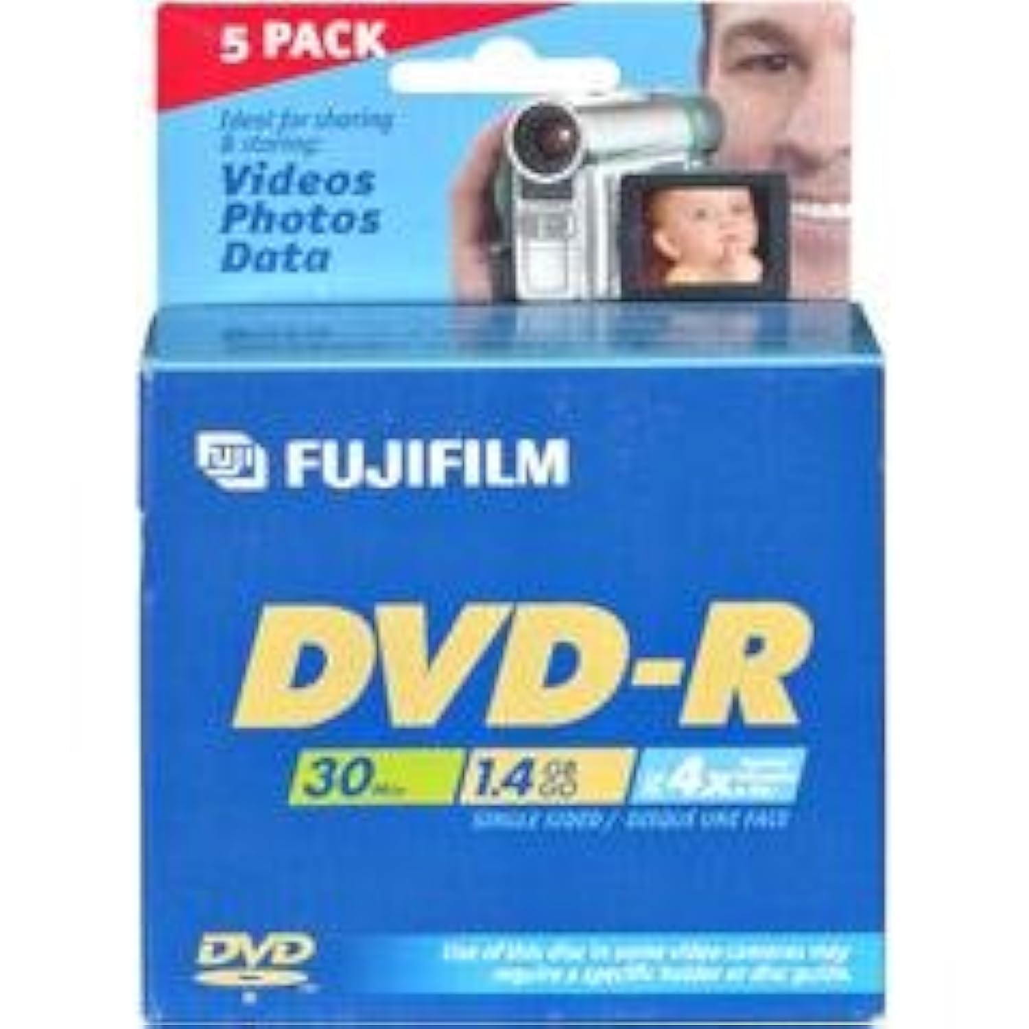 Amazon.com: FUJIFILM DVD-R (8cm) X 5 - 1.4 GB - Storage Media