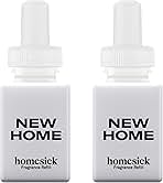 Pura & Homesick Home Scent Refill - Smart Air Diffuser - Up to 120-Hours of Luxury Fragrance per Refill - Home Essential - Clean & Safe Diffuser Fragrance - 2 Pack, New Home