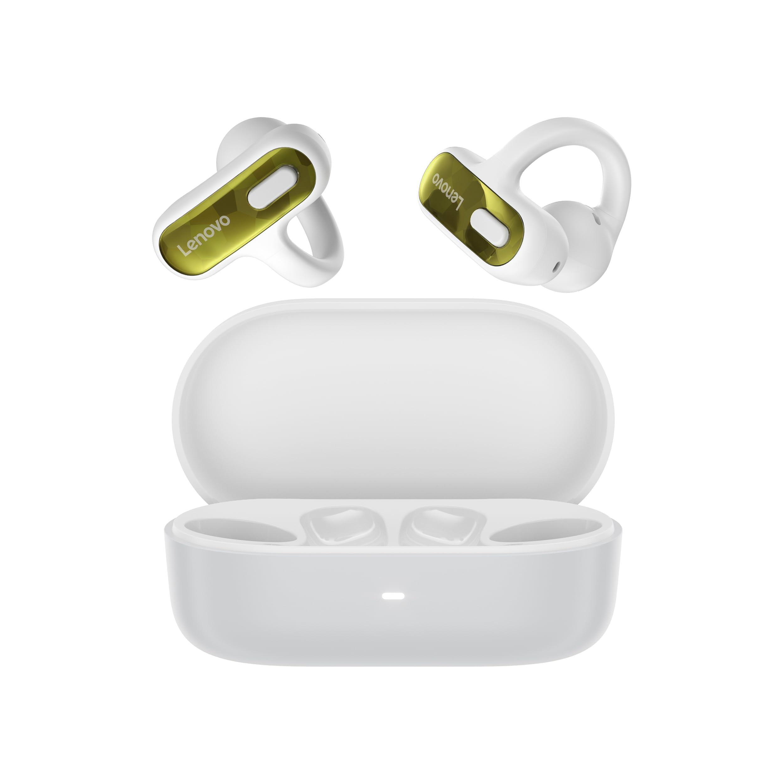 Lenovo Open Ear Clip On Earbuds X500 Bluetooth 6.0 Wireless Earbuds with 11 mm Drivers, Open Ear Ergonomic Design, Dual Device Connectivity, Built in Mic, Fast Charge, White-image-35