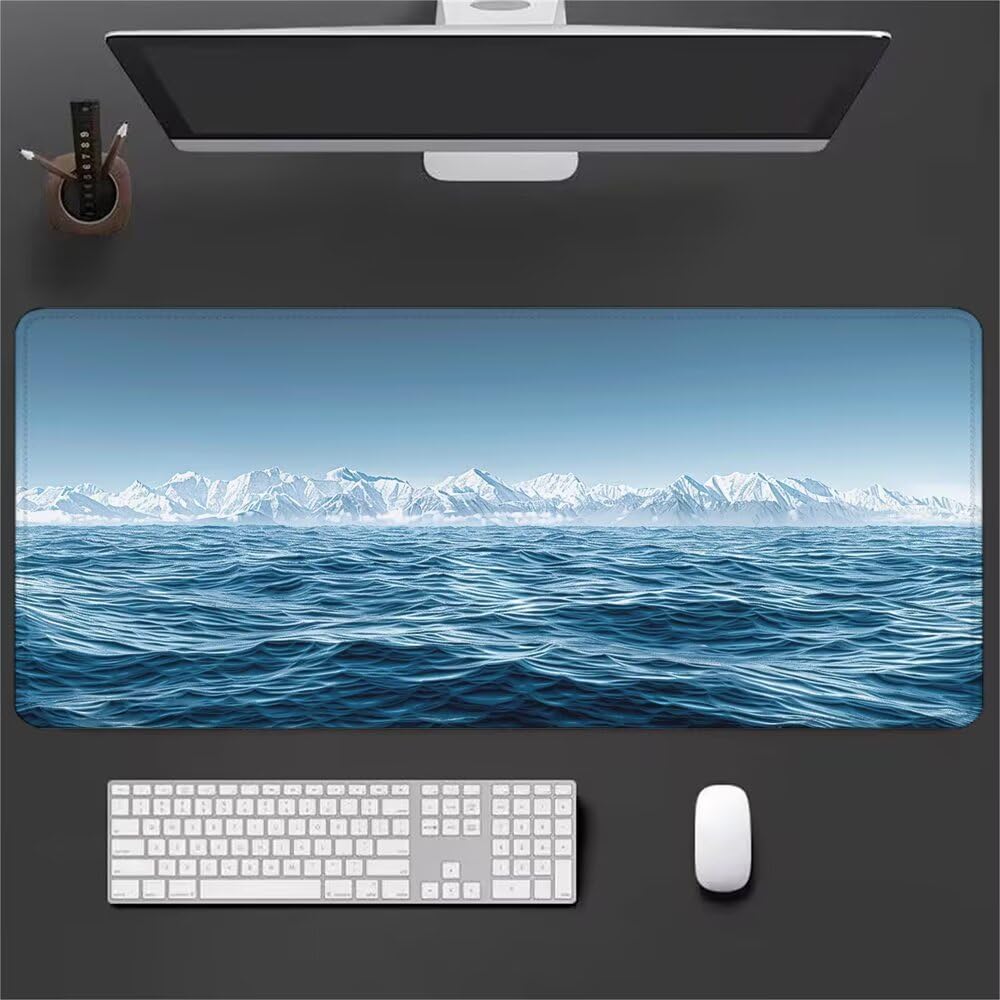 Giappone Tappetino Mouse XXL 1000x500x3mm, Gaming Tappetino Mouse Oceano Mousepad con Base in Impermeabile Gomma Antiscivolo per Tastiera, PC, Computer Ufficio Idea Regalo per Festa del Papà X-836