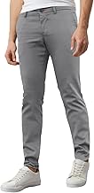 westAce Mens Skinny Chino Super Stretch Comfortable Jeans Essentials Casual Trousers (W28 x L32 (28R), Grey)