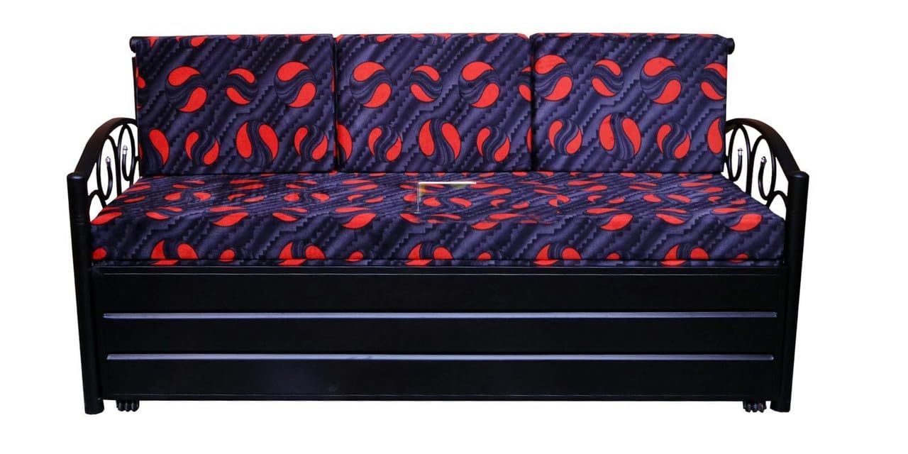 Royal Interiors Chilsic 3 Seater Metal Sofa Cum Bed with Hydraulic