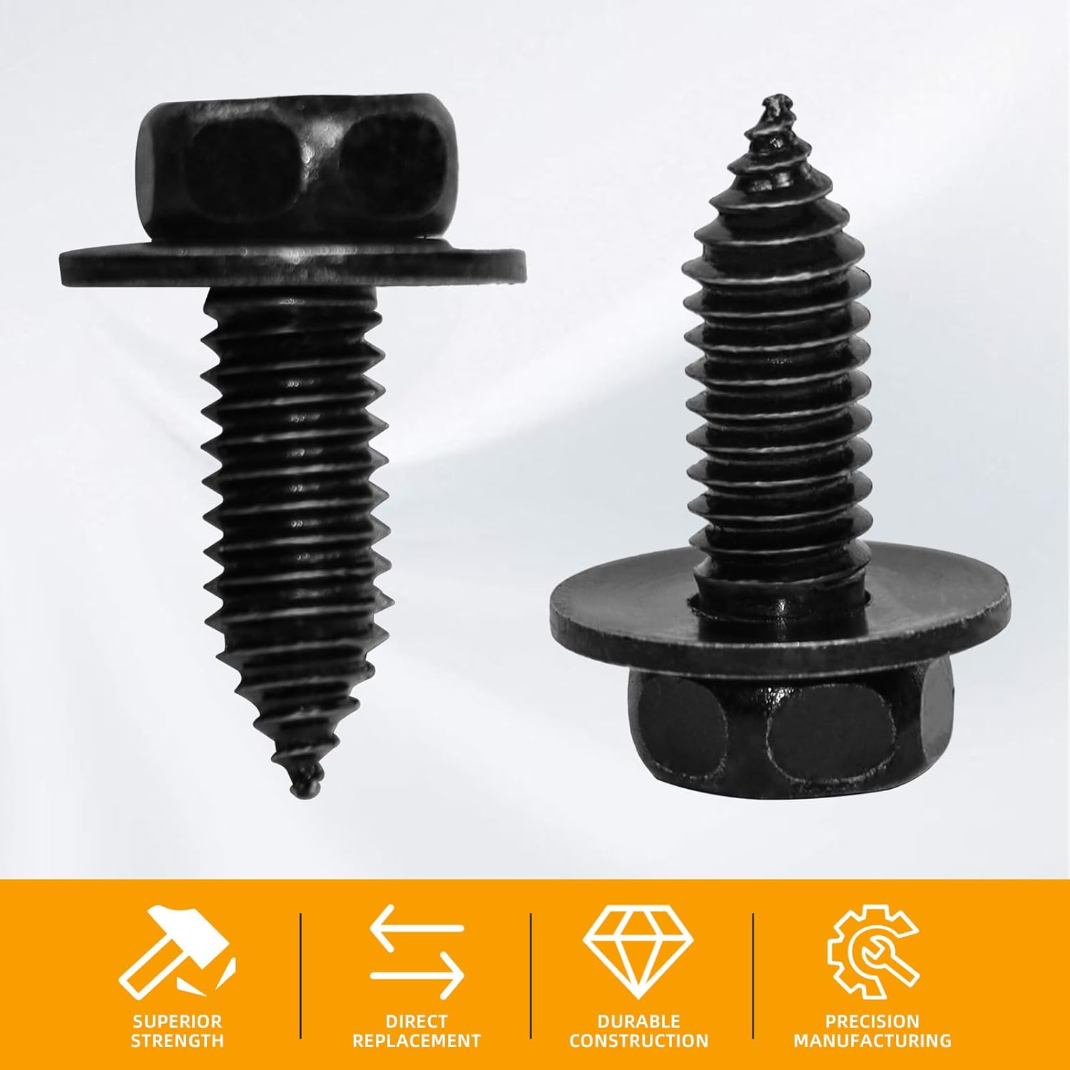 5/16"-18 x 7/8" Indented Hex Head Sems Body Bolts and U-Nut Clips 5/16-18 x 1-3/16 (25 Each) Replace 384930-S36 Body Bolt Clips for Fender, Engine Cover & Splash Shield