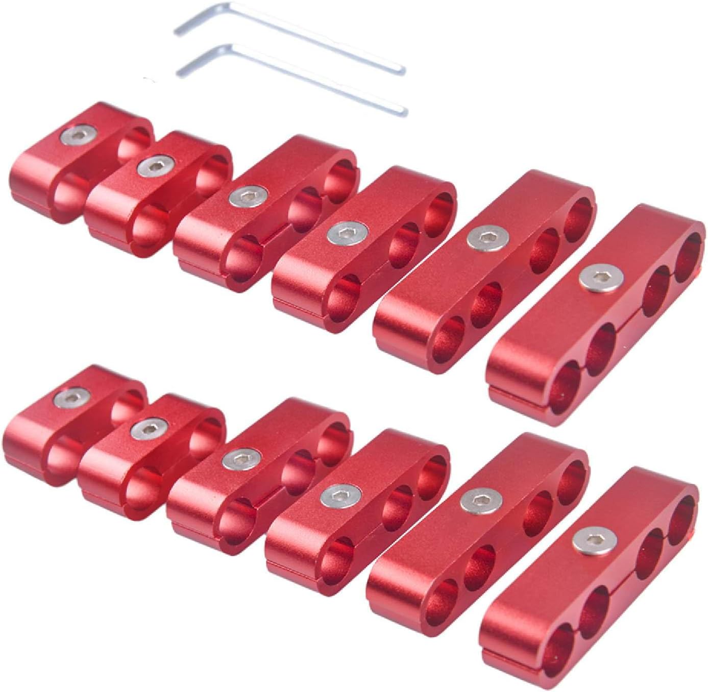 Spark Plug Wire Separators Aluminum Kit, 7mm 8mm 9.5mm Engine Spark Plug Wire Separator Divider (Black)