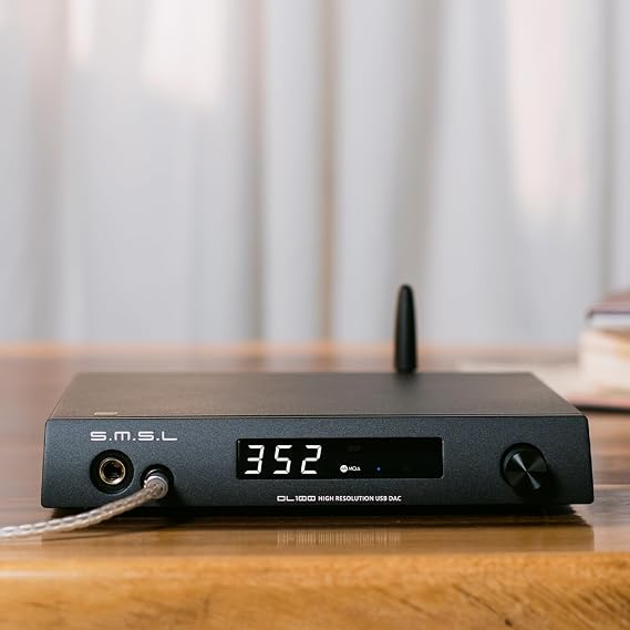SMSL DL100 Audio Decoder Earphone Amplifier,4*CS43131 Chip,HDMI(ARC) Can be Decoded for TV, Dual Mode ISB,6.35mm+4.4mm Dual Headphone Output,XLR Balanced+RCA Output,Full Function Remote Control