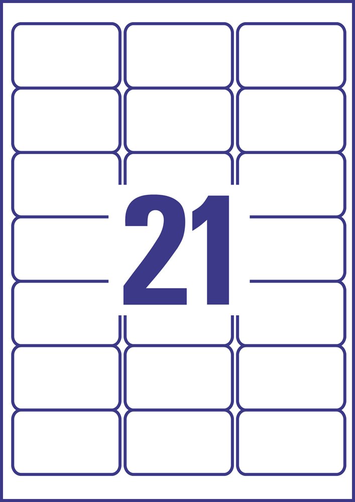 Avery Zweckform l7960 – 100 riposizionabili Bare Etichette Adesive per indirizzi 63,5 X 38,1 mm