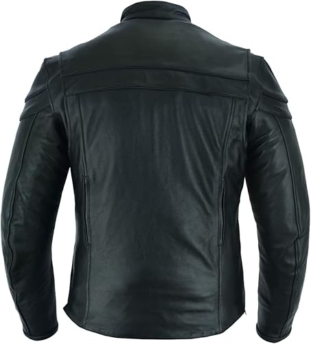 Miniatura 8 de Vance Leather Men's Premium Leather Racer Jacket with Vents