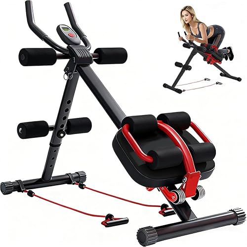 Miniatura 11 de Equipo de entrenamiento abdominal, equipo de entrenamiento 6 en 1, equipo de gimnasio en casa, equipo de fitness, plegable, protección de rodilla,