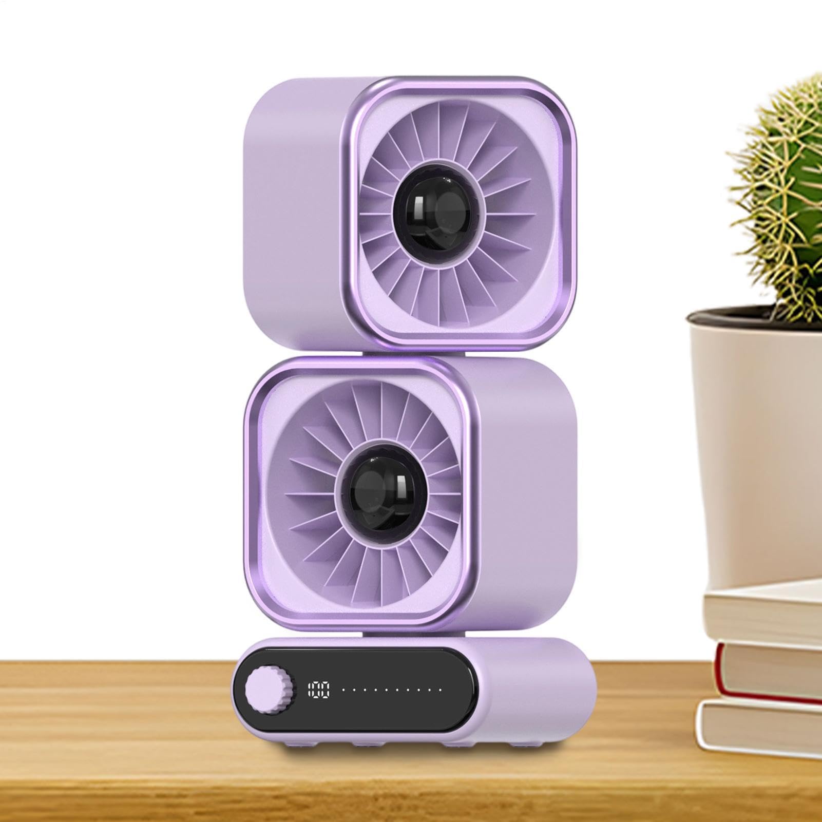 Ventilador de escritorio 100 Velocidades Ajustable Oscilación Automática | Ventilador Mesa Recargable Para Hogar Apartamento Dormitorio Residencia Escuela Oficina Hotel Salón