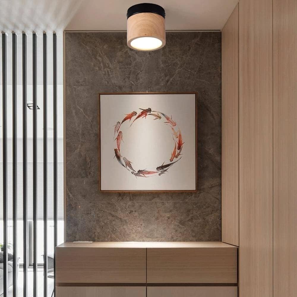 Generico Lampada da Parete Moderna Faretto da Soffitto LED in Acrilico da 5 W Faretto da Incasso in Legno per Corridoio Galleria Cucina Soggiorno