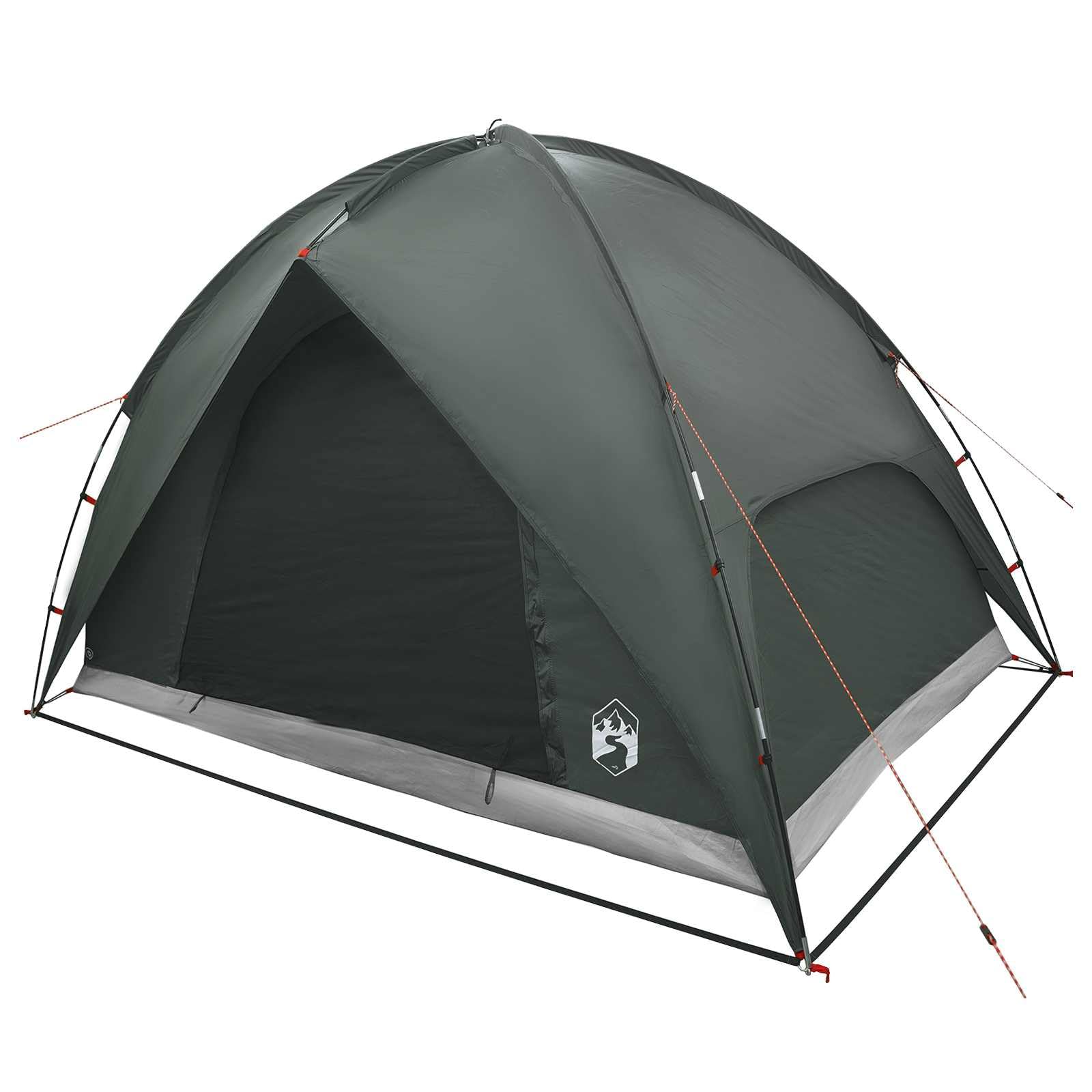 Tenda da Campeggio 4 Persona Verde Militare 245x245x149 cm Poliestere 185T