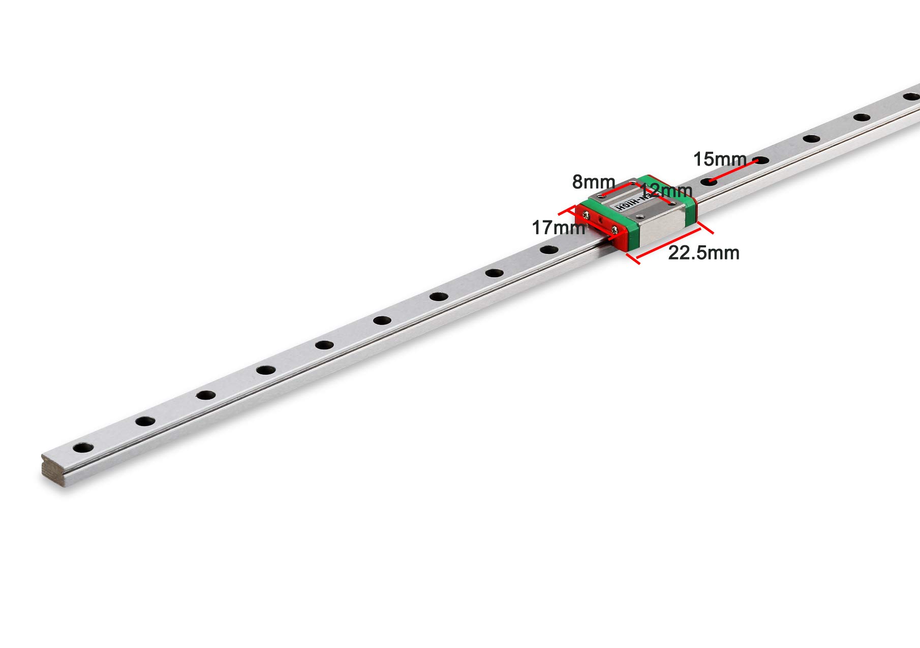 TEN-HIGH MGN7 50mm Linear Guide Rail Linear Motion Slide Rails Linear Motion Products, for 3D Printer and CNC Machine, 1pcs Rail + 1pcs MGN7C Block Bearing